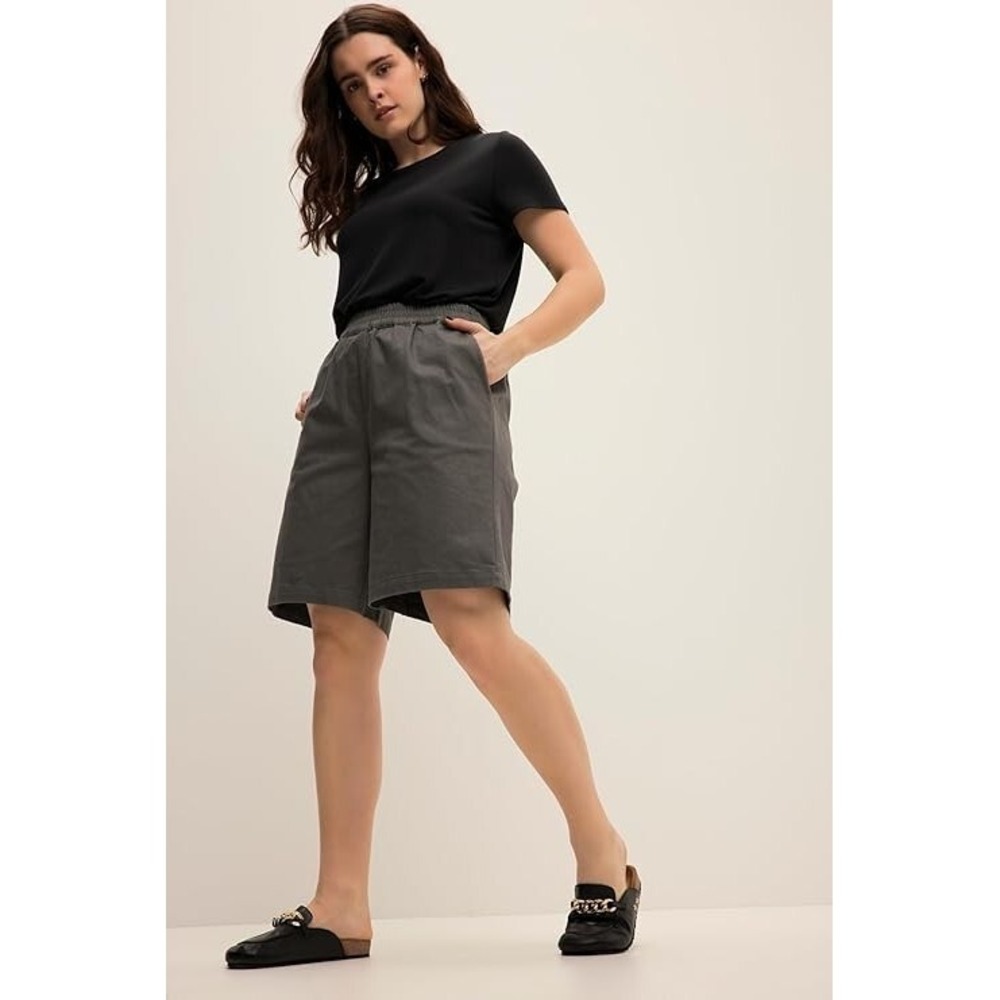Studio Untold Womens‎ Plus Size Bermuda Shorts Wide Leg Gray Size 26 NEW